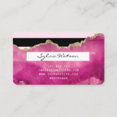 Kreditkarte Stilvoll rosa Agate Gold Makeup Visitenkarte (Rückseite)
