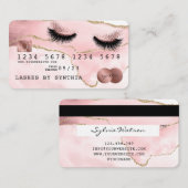 Kreditkarte Stilvoll rot rosa Agate Lashes Visitenkarte (Vorne/Hinten)