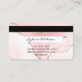 Kreditkarte Stilvoll rot rosa Agate Lashes Visitenkarte (Rückseite)