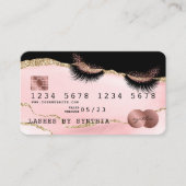 Kreditkarte Stilvoll rot rosa Agate Lashes Visitenkarte (Vorderseite)