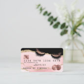 Kreditkarte Stilvoll rot rosa Agate Lashes Visitenkarte (Stehend Vorderseite)