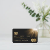 Kreditkarte Stilvoll Schwarzes Gold Visitenkarte (Stehend Vorderseite)