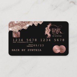 Kreditkarte Stilvoll tropfende Rose Gold Hair Styl Visitenkarte