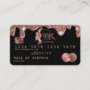 Kreditkarte Stilvoll tropfende Rose Gold Hair Styl Visitenkarte