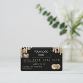 Kreditkarte Stilvolles goldenes Honigwabenlogo Visitenkarte (Stehend Vorderseite)