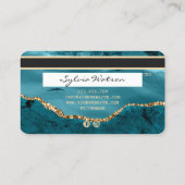 Kreditkarte Styling Aquamarin Agate Add Logo Visitenkarte (Rückseite)