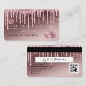 Kreditkarte Styling Rose Gold Dripping Gold QR Cod Visitenkarte (Vorne/Hinten)