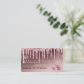 Kreditkarte Styling Rose Gold Dripping Gold QR Cod Visitenkarte (Stehend Vorderseite)
