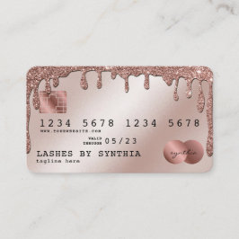 Kreditkarte Styling Rose Gold Glitzer Tropfen Visitenkarte
