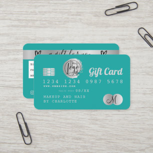 Kreditkarte Türkisch Silber-Folie Geschenk Visitenkarte