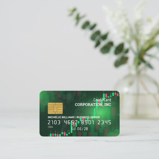 Kreditkarte | Übersicht über die finanziellen Kerz Visitenkarte (Stehend Vorderseite)