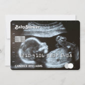 Kreditkarte Ultrasound Foto Babydusche Einladung (Vorderseite)