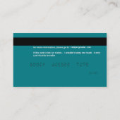 Kreditkarte-Visitenkarte Visitenkarte (Rückseite)