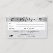 Kreditkarte Weiß Glitzer ombre Silberne Geschenkka Visitenkarte (Rückseite)