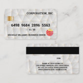 Kreditkarte | weißer geometrischer Hintergrund Visitenkarte (Vorne/Hinten)