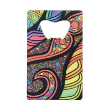 Kreditkarten-Flaschen-Öffner mit abstraktem