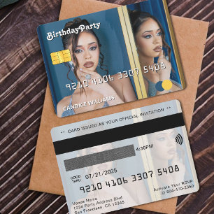 Kreditkarten-Foto-Geburtstagsfeier Einladung