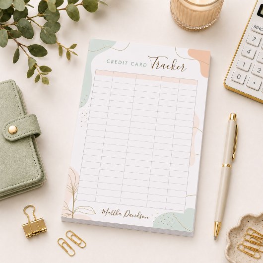 Kreditkarten-Tracker Notizblock Budgetplaner Briefpapier