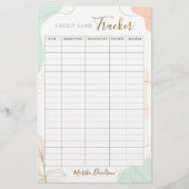 Kreditkarten-Tracker Notizblock Budgetplaner Briefpapier (Vorderseite)