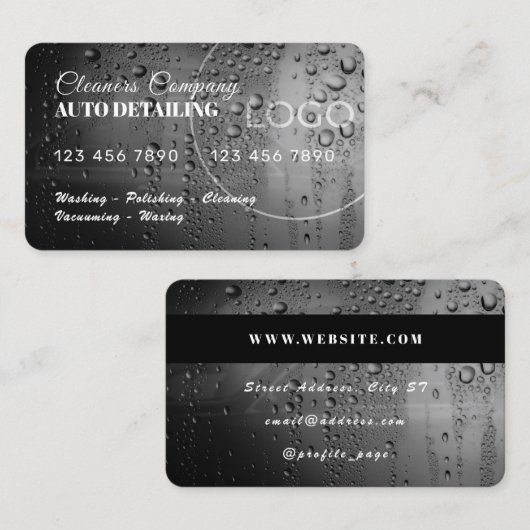 Kreditkartenabwasch visitenkarte (Vorne/Hinten)