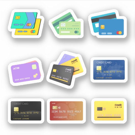 Kreditkartenaufkleber Aufkleber (Vorderseite)