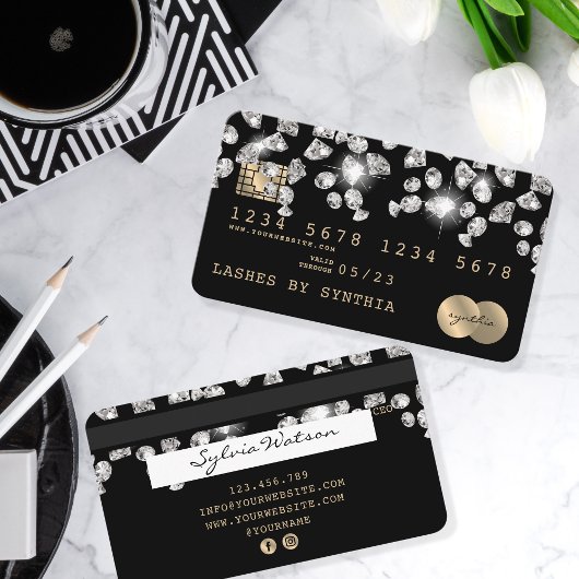 Kreditkartengeformte Driving Diamonds Visitenkarte