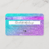 Kreditkartenhaar mermaid Glitzer Monogramm Visitenkarte (Rückseite)