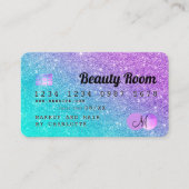 Kreditkartenhaar Schönheit Meerjungfrau Glitzer Mo Visitenkarte (Vorderseite)