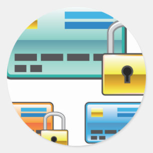 Kreditkartensperre Bankeinzug Geldautomaten Runder Aufkleber