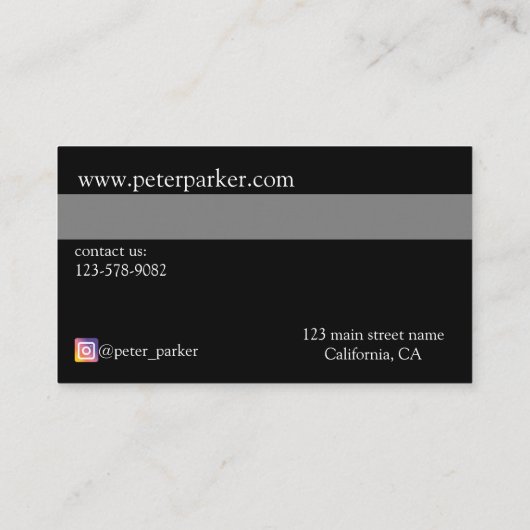 Kreditkartenstil Visitenkarte (Rückseite)