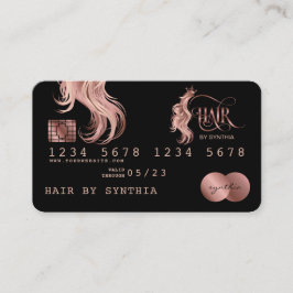 Kreditkartenstyling der Rose Gold Hair Stylist Visitenkarte
