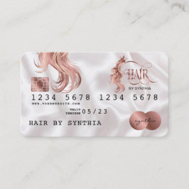 Kreditkartenstyling der Rose Gold Hair Stylist Visitenkarte
