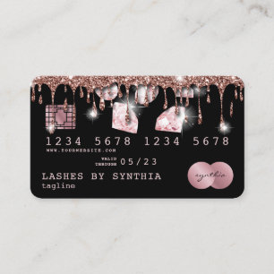 Kreditkartenstyling Dripping Rose Gold Diamonds Visitenkarte