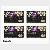 Kreditkartenstyling Glitzer Gold Lips Diamant Rechteckiger Aufkleber (Blatt)