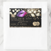 Kreditkartenstyling Glitzer Gold Lips Diamant Rechteckiger Aufkleber (Tasche)
