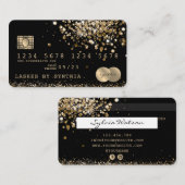 Kreditkartenstyling Glitzer Gold Visitenkarte (Vorne/Hinten)