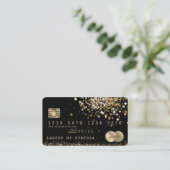 Kreditkartenstyling Glitzer Gold Visitenkarte (Stehend Vorderseite)