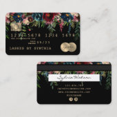 Kreditkartenstyling Gold Floral Visitenkarte (Vorne/Hinten)