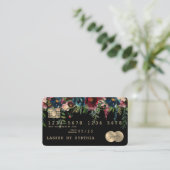 Kreditkartenstyling Gold Floral Visitenkarte (Stehend Vorderseite)