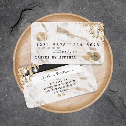 Kreditkartenstyling Gold-Marmor Visitenkarte