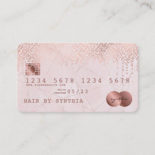 Kreditkartenstyling Rose Gold Confetti Visitenkarte