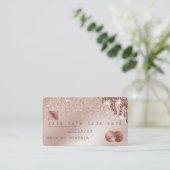 Kreditkartenstyling Rose Gold Confetti Visitenkarte (Stehend Vorderseite)