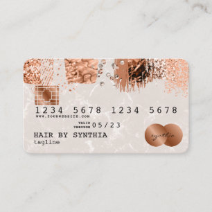 Kreditkartenstyling Rose Gold Copper Brush Visitenkarte