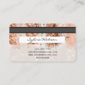 Kreditkartenstyling Rose Gold Copper Brush Visitenkarte (Rückseite)