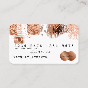 Kreditkartenstyling Rose Gold Copper Brush Visitenkarte