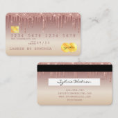 Kreditkartenstyling Rose Gold Dripping Gold Visitenkarte (Vorne/Hinten)