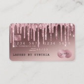 Kreditkartenstyling Rose Gold Dripping Gold Visitenkarte (Vorderseite)