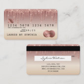 Kreditkartenstyling Rose Gold Dripping Gold Visitenkarte (Vorne/Hinten)