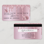 Kreditkartenstyling Rose Gold Dripping Gold Visitenkarte (Vorne/Hinten)