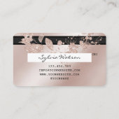 Kreditkartenstyling Rose Gold Glittering Floral Visitenkarte (Rückseite)